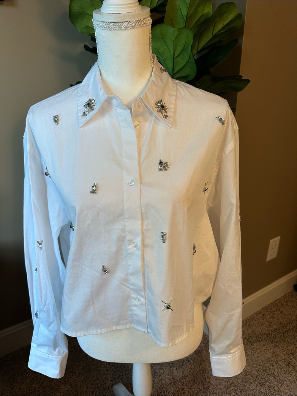 Jason Wu White Embellished Shirt